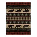 Mayberry Rug 2 ft. 3 in. x 7 ft. 7 in. Lodge King Bear Down Area Rug, Red LK2020 2X8